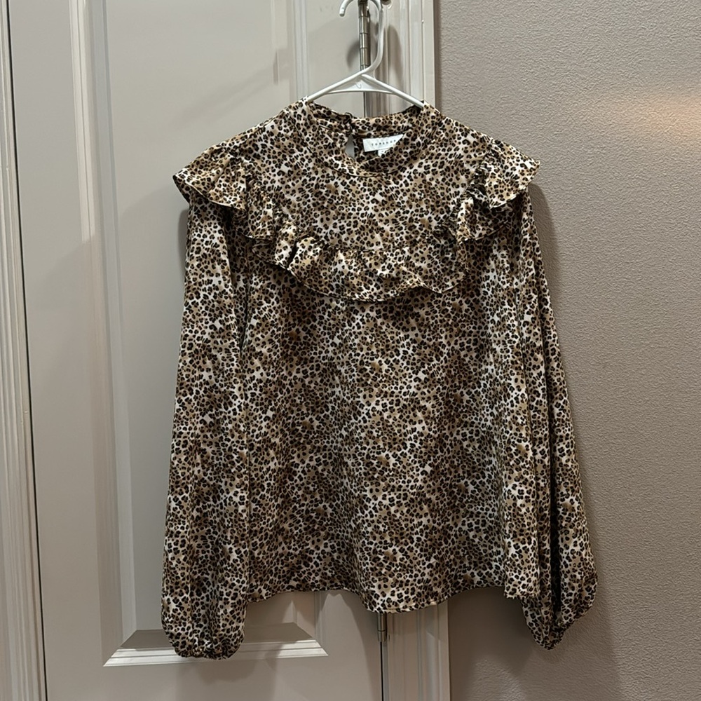 Top Shop Animal print Ruffle - Picture 2 of 4
